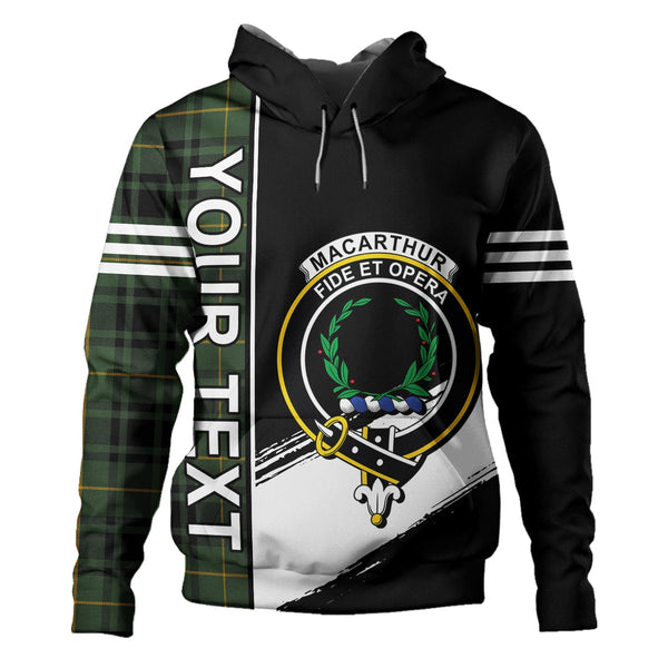 MacArthur Modern Clan Badge Tartan Hoodie Quarter Style Personalized