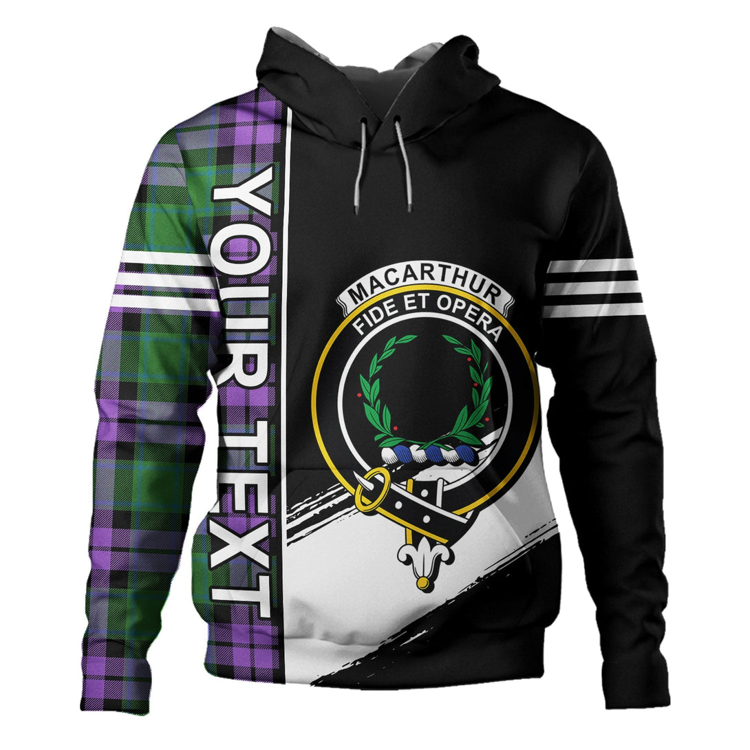 MacArthur of Milton Ancient Clan Badge Tartan Hoodie Quarter Style Personalized