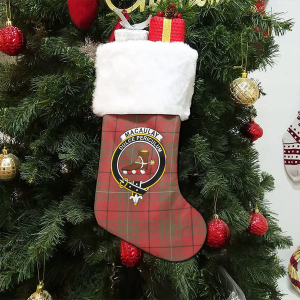 MacAulay Weathered Clan Badge Tartan Christmas Stocking