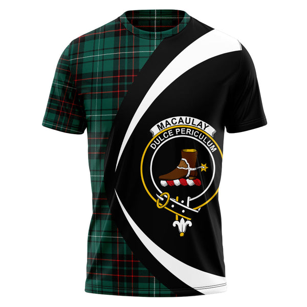 MacAulay of Lewis Modern Clan Badge Tartan T-Shirt Circle Style Personalized