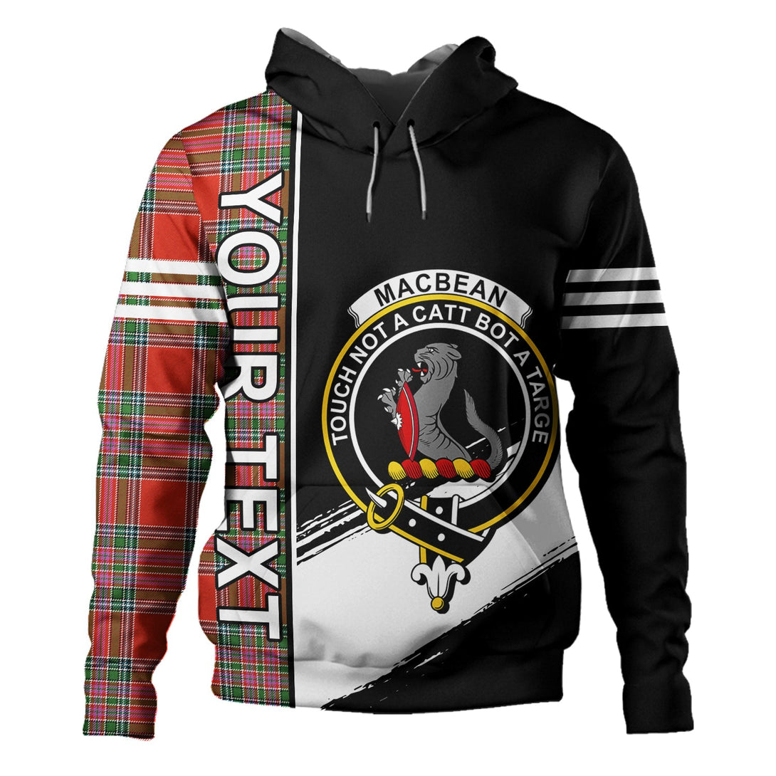 MacBean (MacBain) Ancient Clan Badge Tartan Hoodie Quarter Style Personalized