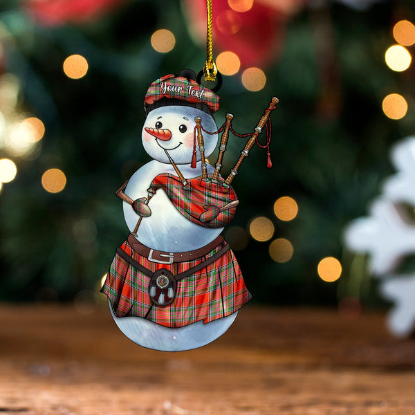 MacBean (MacBain) Ancient Clan Badge Tartan Wood Acrylic Ornament Snowman Bagpipe Personalized