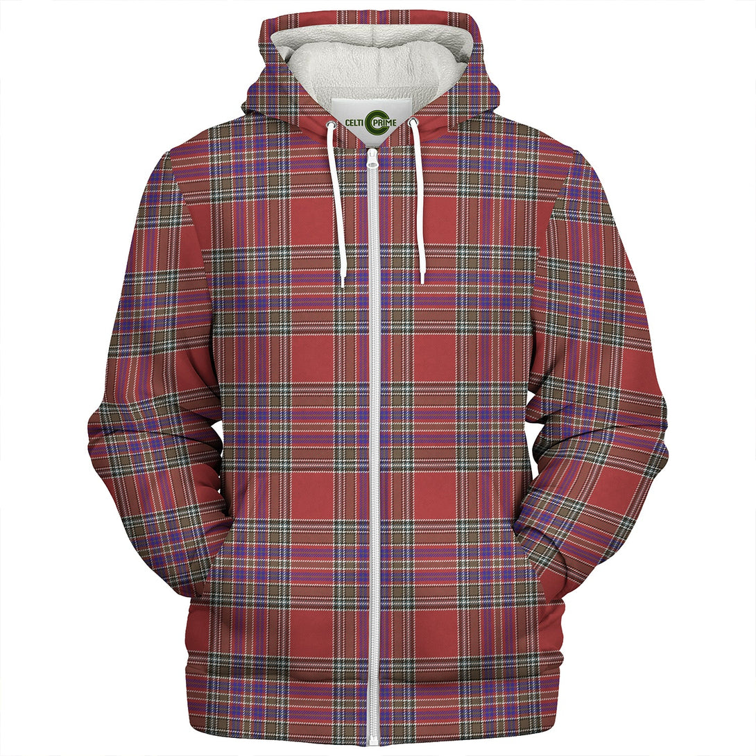 MacBean (MacBain) Weathered Clan Badge Tartan Sherpa Hoodie