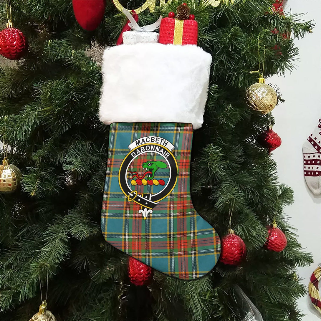 MacBeth Ancient Clan Badge Tartan Christmas Stocking