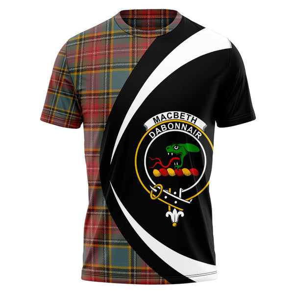 MacBeth Weathered Clan Badge Tartan T-Shirt Circle Style Personalized