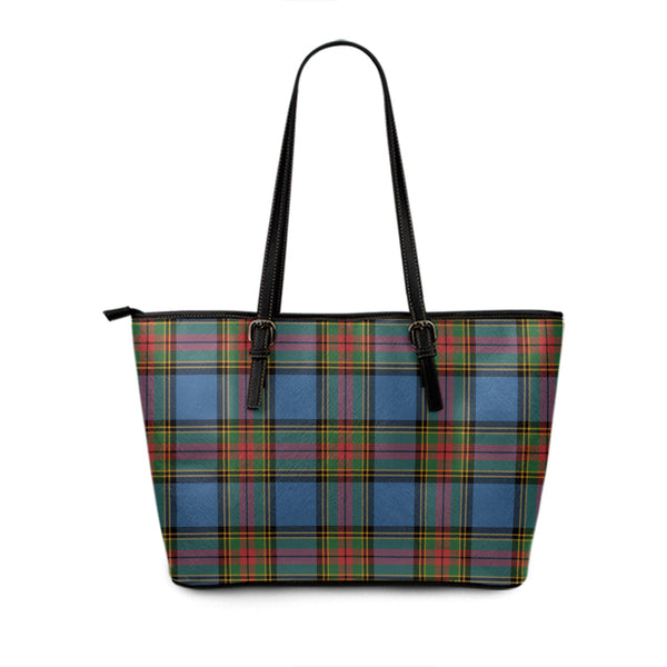 MacBeth 3 Ancient Tartan Leather Tote Bag