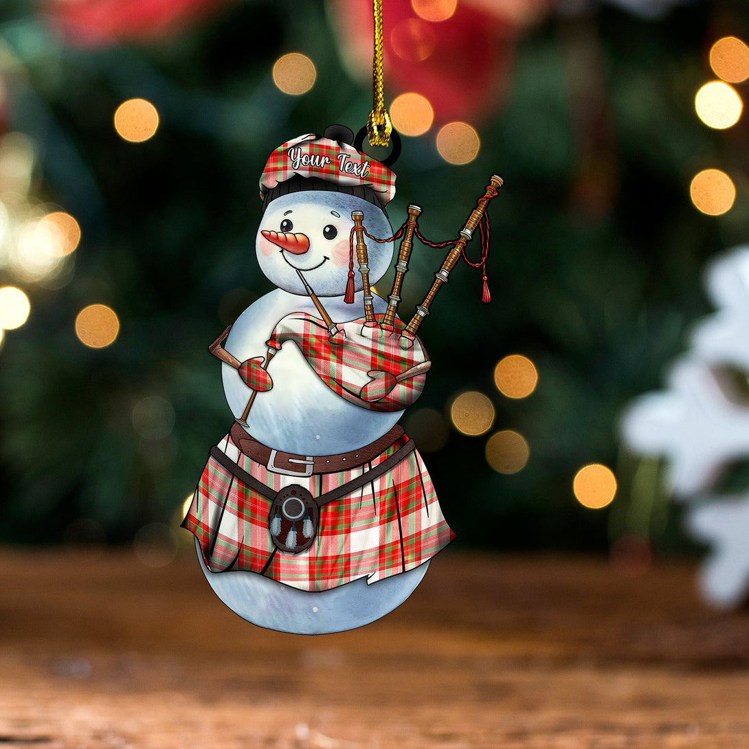 MacBrair Dress Modern Tartan Wood Acrylic Ornament Snowman Bagpipe Personalized