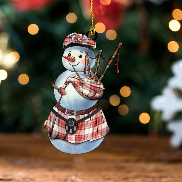 MacBrair Dress 2 Weathered Tartan Wood Acrylic Ornament Snowman Bagpipe Personalized