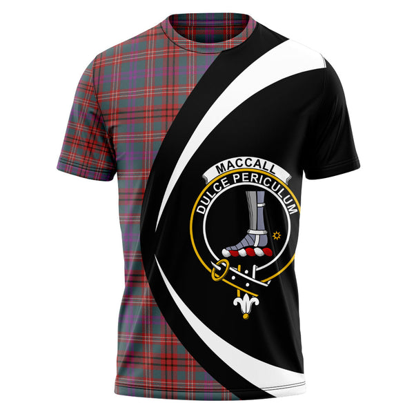 MacCall (MacColl) Weathered Clan Badge Tartan T-Shirt Circle Style Personalized