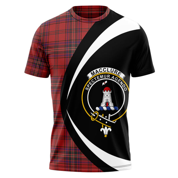 MacClure Weathered Clan Badge Tartan T-Shirt Circle Style Personalized