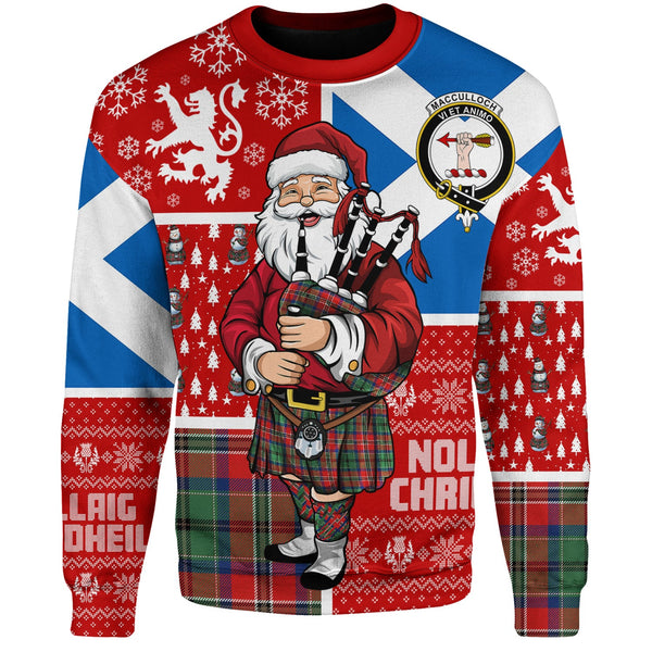 MacCulloch Modern Clan Badge Tartan Sweatshirt Scotland Christmas Santa