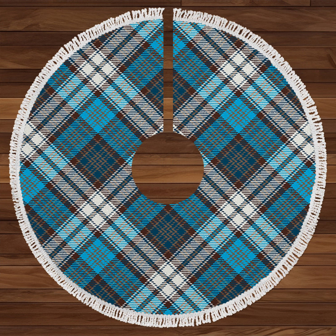 MacDonald Dress Muted Blue Special Modern Tartan Christmas Tree Skirt