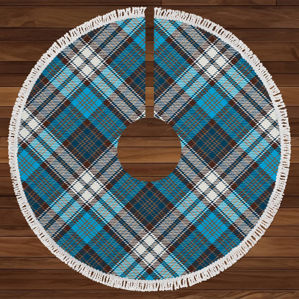 MacDonald Dress Muted Blue Special Modern Tartan Christmas Tree Skirt