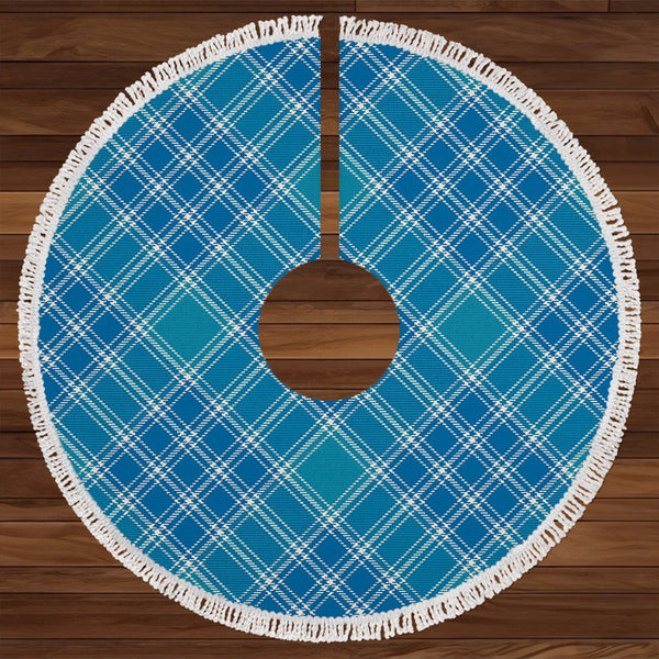 MacDonald Lord of the Isles Hunting Blue (Donald Lord of the Isles Hunting Blue) Ancient Clan Badge Tartan Christmas Tree Skirt