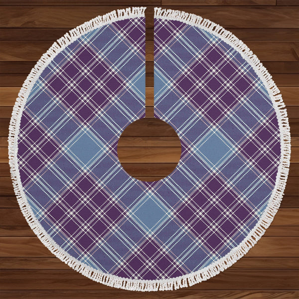 MacDonald Lord of the Isles Hunting Blue (Donald Lord of the Isles Hunting Blue) Weathered Clan Badge Tartan Christmas Tree Skirt