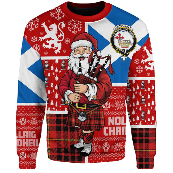 MacDonald of Ardnamurchan (Donald of Ardnamurchan) Modern Clan Badge Tartan Sweatshirt Scotland Christmas Santa