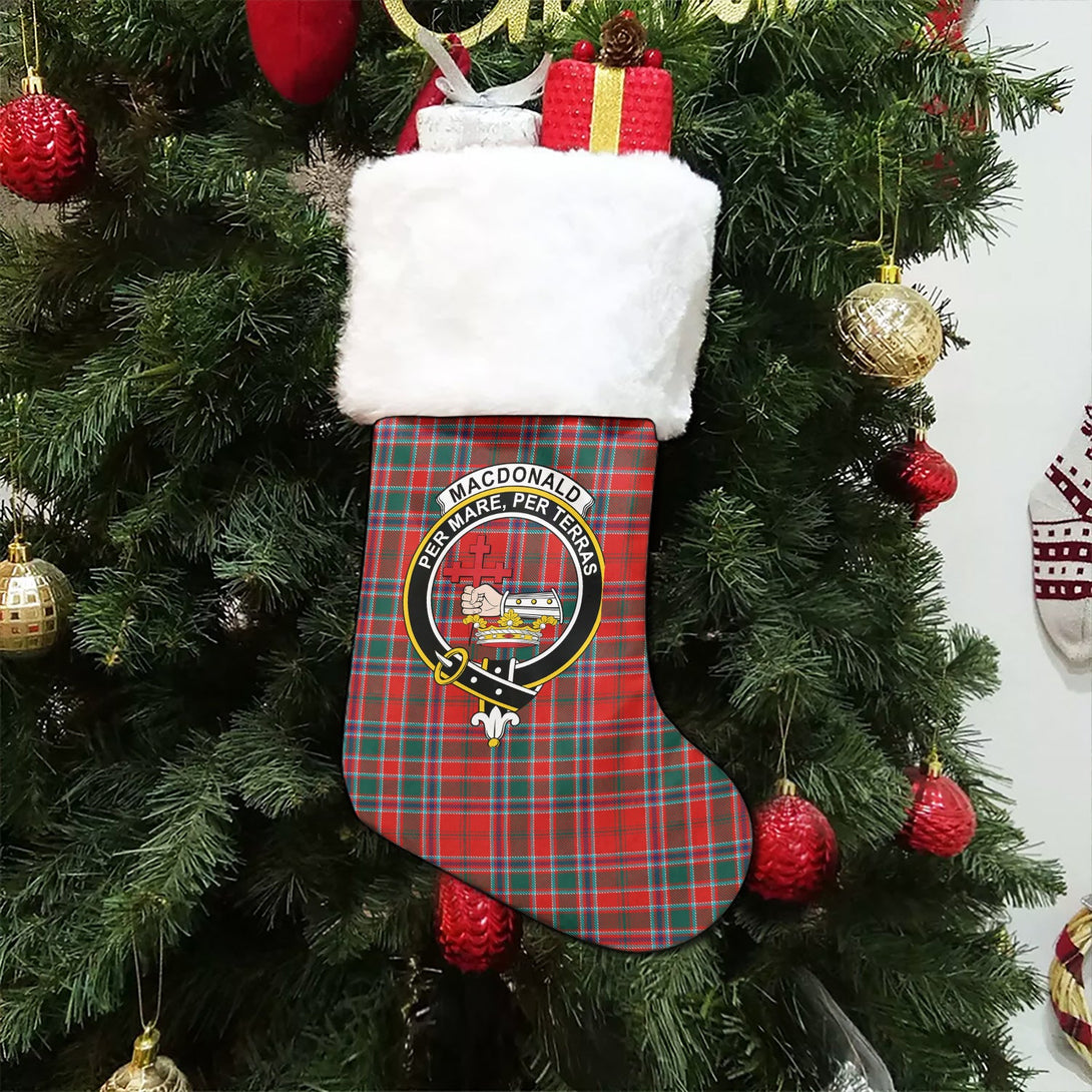 MacDonald of Lochmaddy (Donald of Loch Mhaddy) Modern Clan Badge Tartan Christmas Stocking