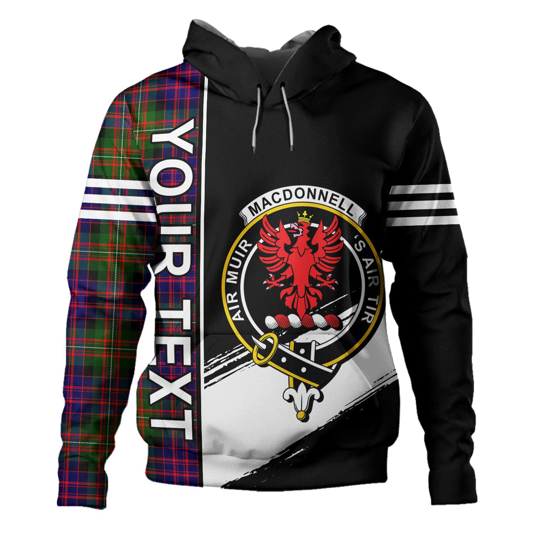 MacDonnell Clan Badge Tartan Hoodie Quarter Style Personalized