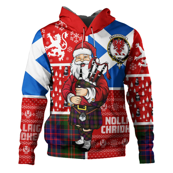 MacDonnell Clan Badge Tartan Hoodie Scotland Christmas Santa