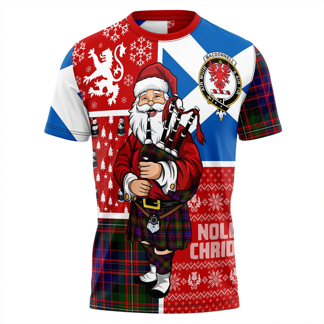 MacDonnell Clan Badge Tartan T-Shirt Scotland Christmas Santa