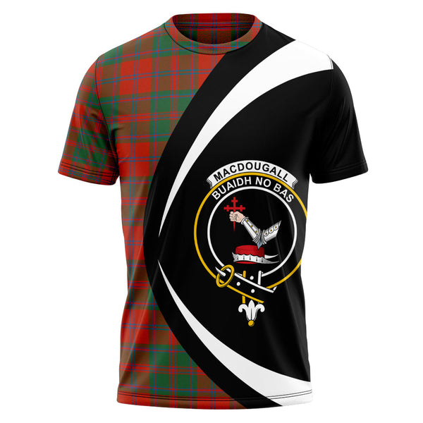 MacDougall (Clans Originaux) Ancient Clan Badge Tartan T-Shirt Circle Style Personalized