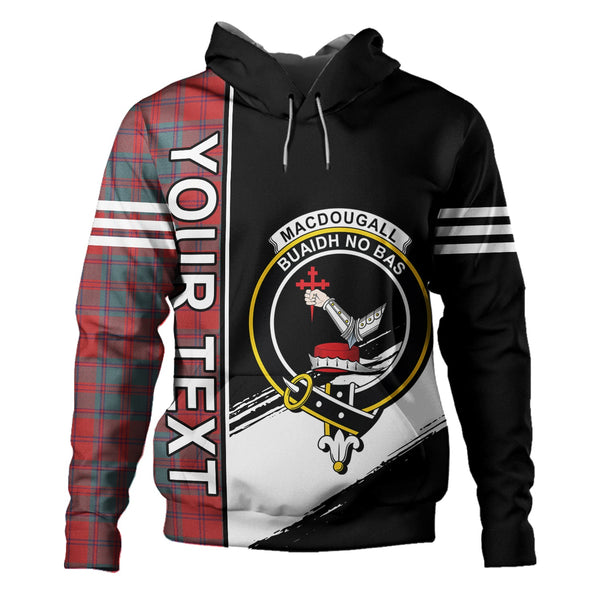 MacDougall (Clans Originaux) Weathered Clan Badge Tartan Hoodie Quarter Style Personalized