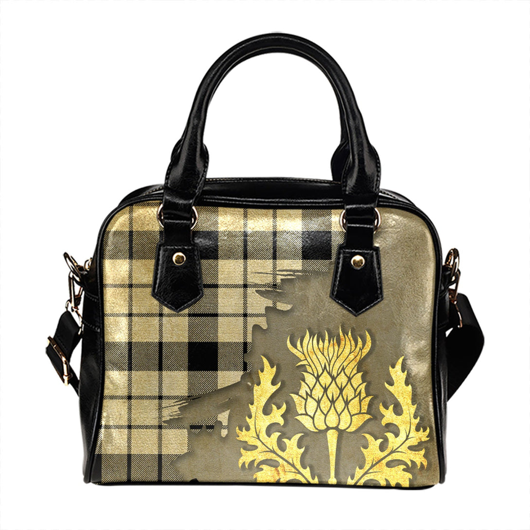 MacFarlane Black and White (Wallace Wallas Dress 3) Ancient Tartan Shoulder Handbag Thistle Oldest Style