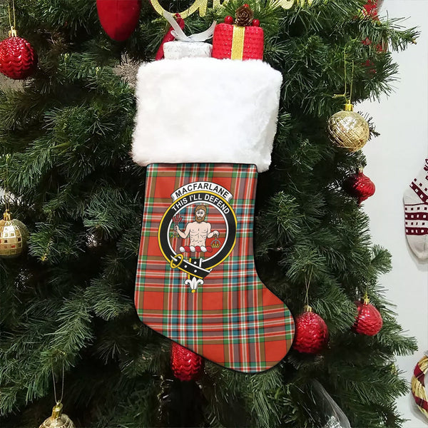 MacFarlane Red Ancient Clan Badge Tartan Christmas Stocking