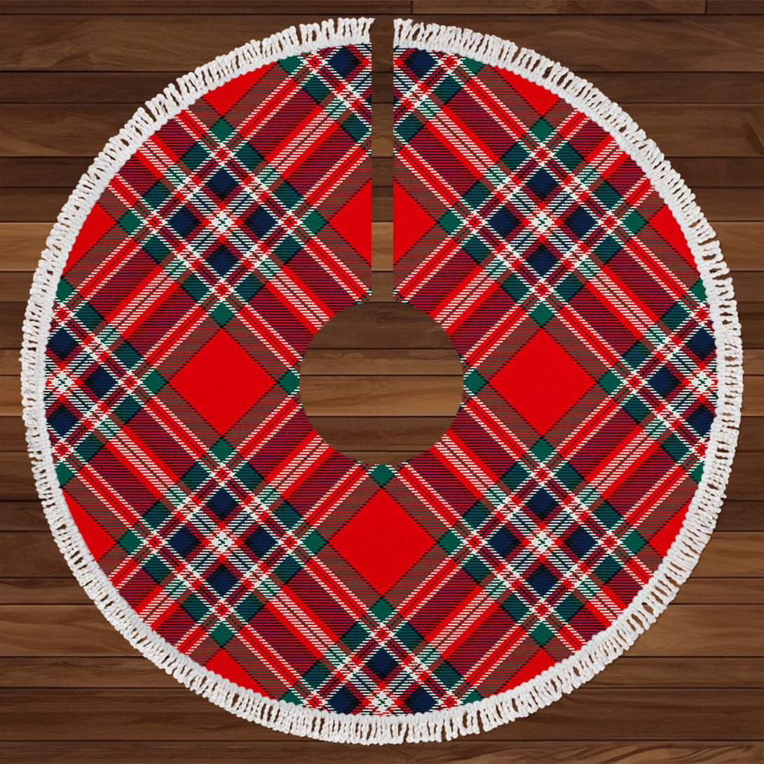 MacFarlane Red Modern Tartan Christmas Tree Skirt