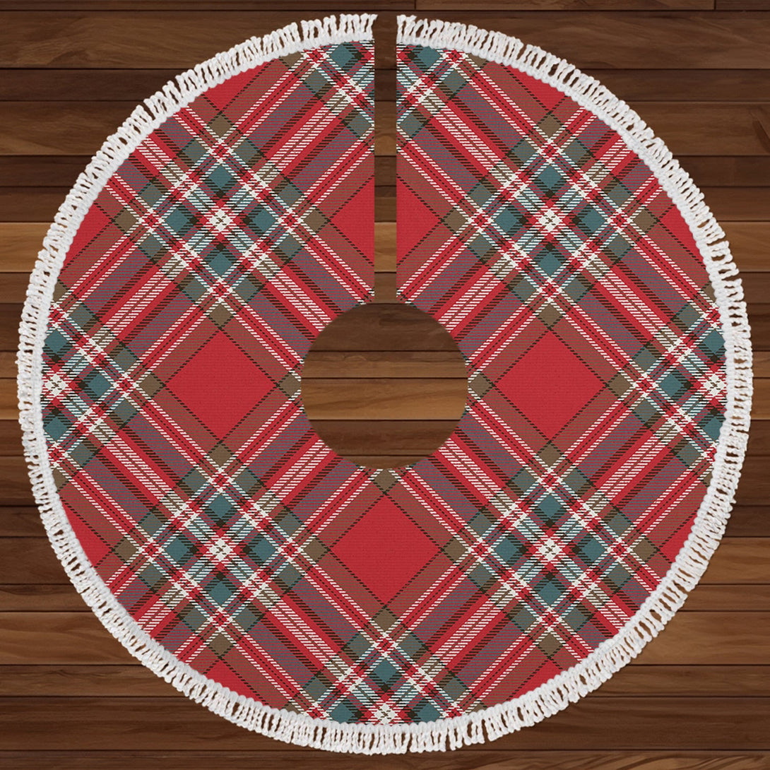 MacFarlane Red Weathered Clan Badge Tartan Christmas Tree Skirt