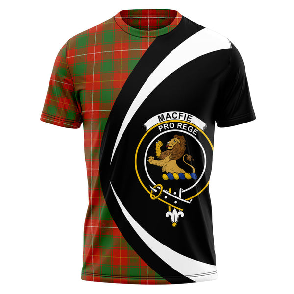 MacFie (MacPhee) Ancient Clan Badge Tartan T-Shirt Circle Style Personalized