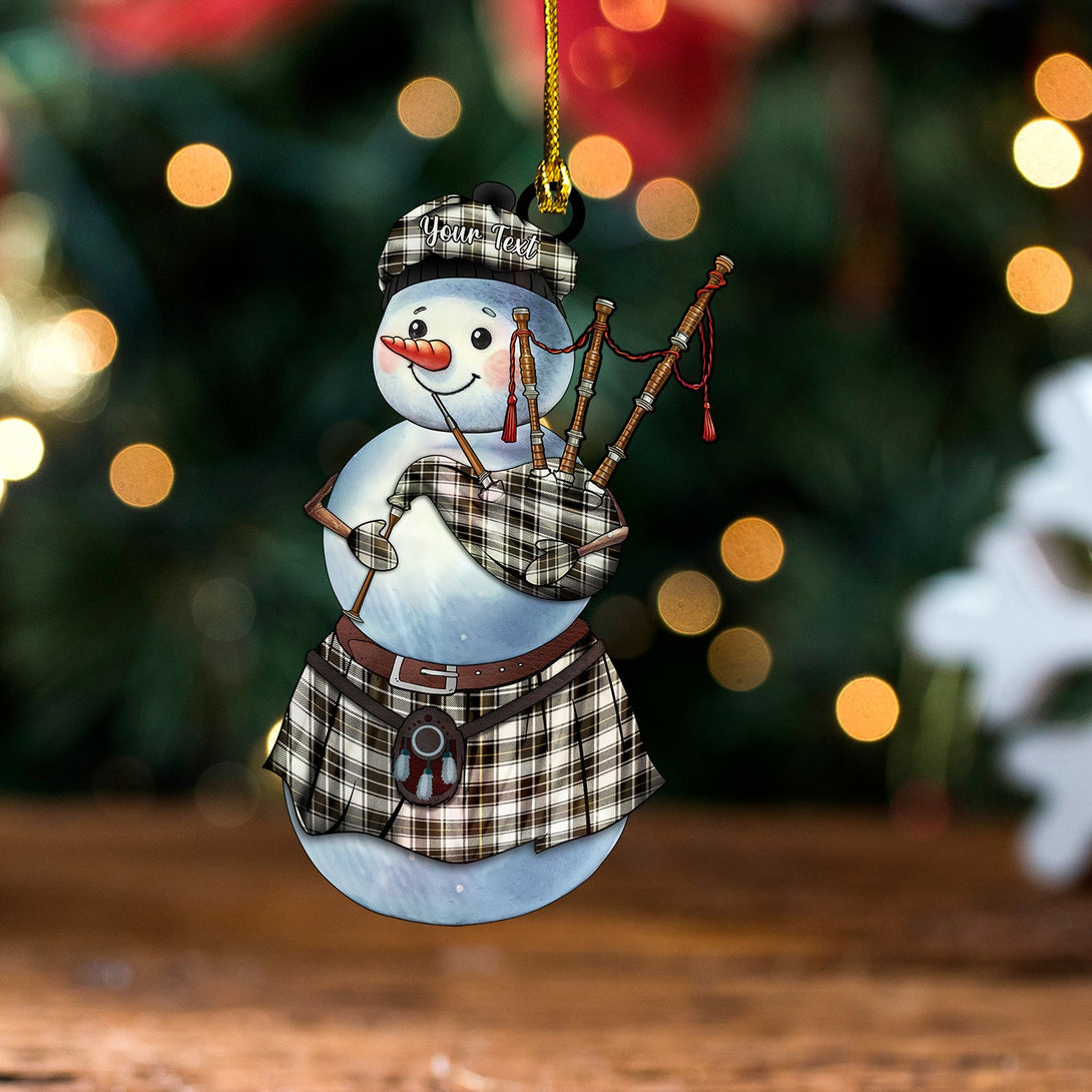 MacFie of Colonsay Dress (MacPhee of Colonsay Dress) Weathered Tartan Wood Acrylic Ornament Snowman Bagpipe Personalized