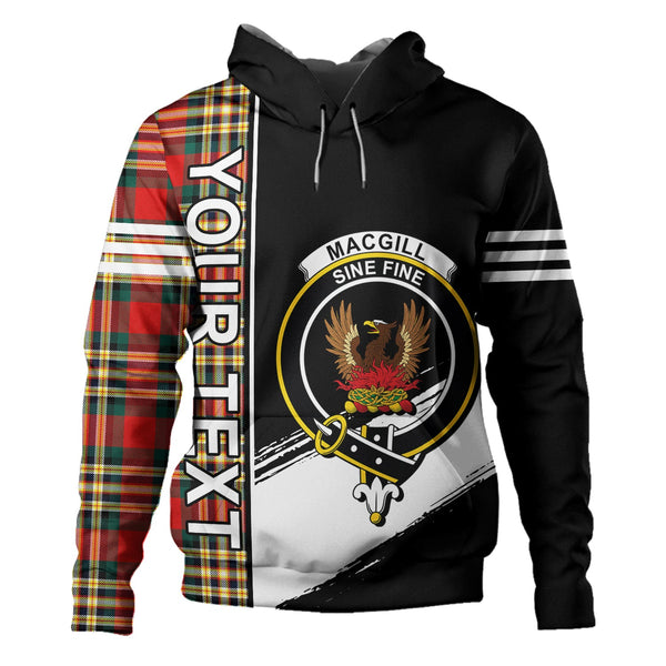 MacGill Modern Clan Badge Tartan Hoodie Quarter Style Personalized