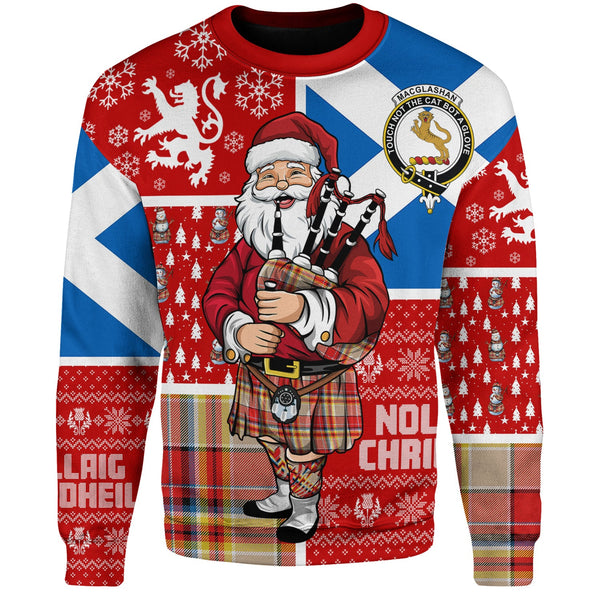 MacGlashan Modern Clan Badge Tartan Sweatshirt Scotland Christmas Santa