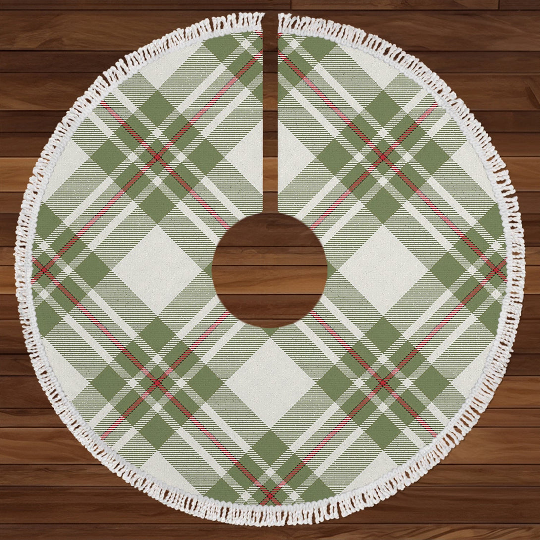 MacGregor Dress Green (Gregor Dress Green) Weathered Tartan Christmas Tree Skirt