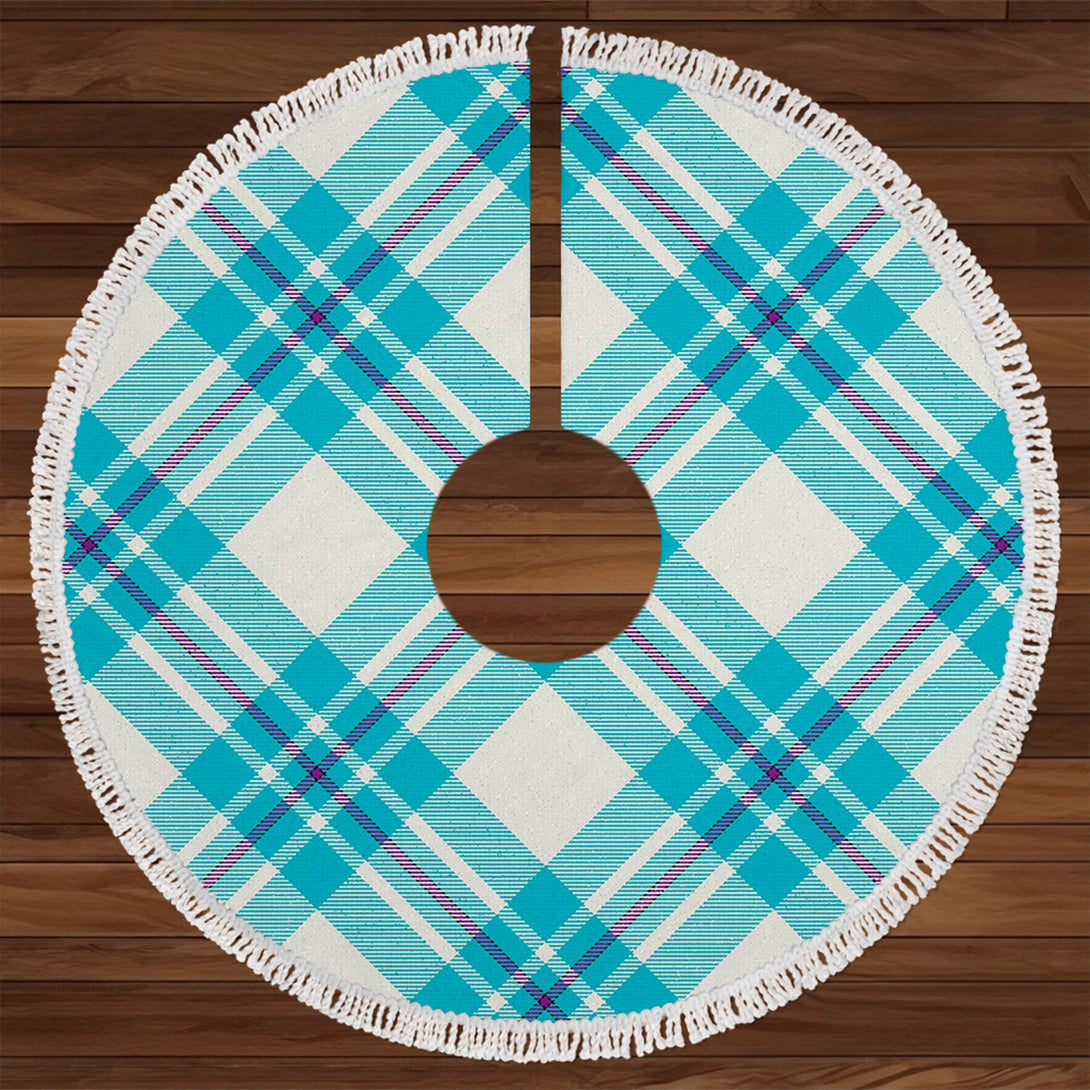 MacGregor Dress Turquoise (Gregor Dress Turquoise) Tartan Christmas Tree Skirt