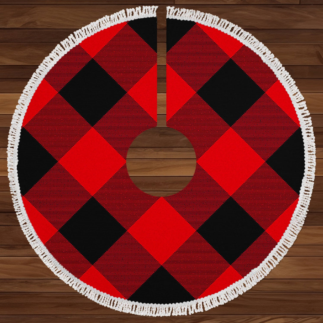 MacGregor Rob Roy (Gregor Red & Black) Modern Clan Badge Tartan Christmas Tree Skirt