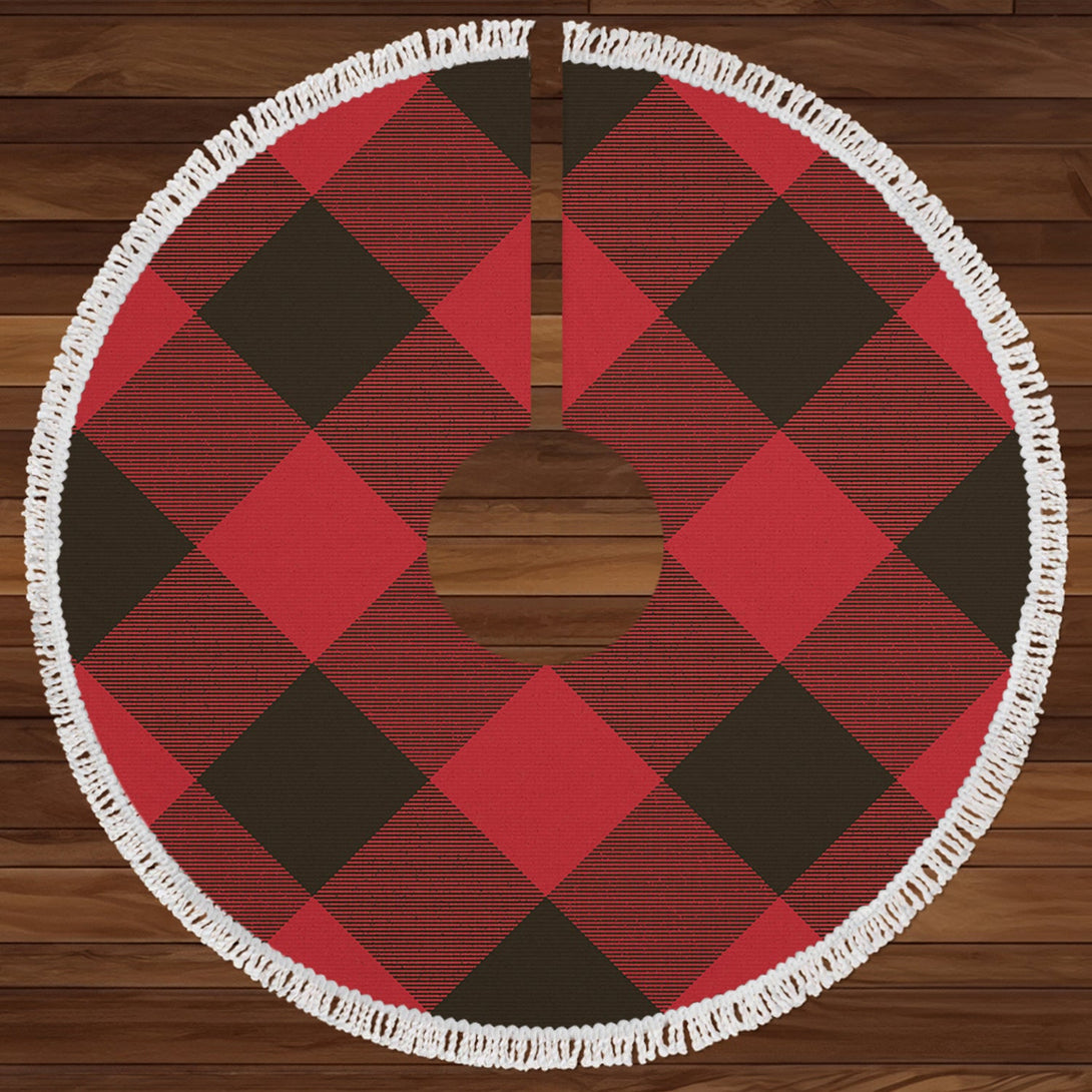 MacGregor Rob Roy (Gregor Red & Black) Weathered Clan Badge Tartan Christmas Tree Skirt