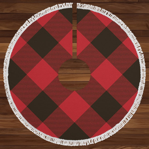 MacGregor Rob Roy (Gregor Red & Black) Weathered Clan Badge Tartan Christmas Tree Skirt