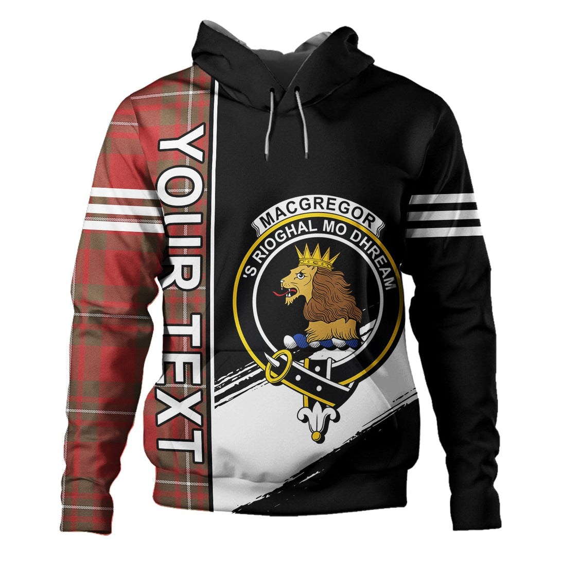 MacGregor (Gregor) Weathered Clan Badge Tartan Hoodie Quarter Style Personalized