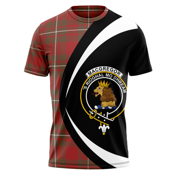 MacGregor (Gregor) Weathered Clan Badge Tartan T-Shirt Circle Style Personalized