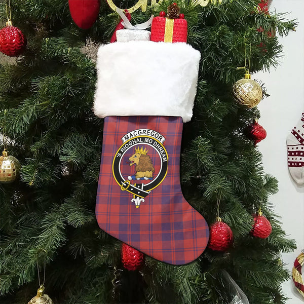 MacGregor of Glengyle (Gregor of Deeside) Weathered Clan Badge Tartan Christmas Stocking