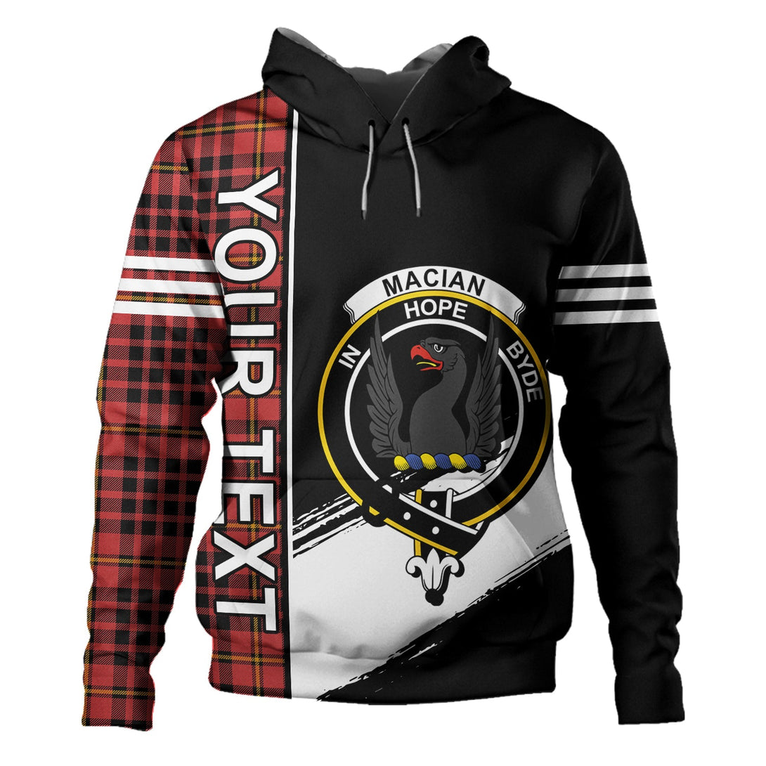 MacIan Ancient Clan Badge Tartan Hoodie Quarter Style Personalized