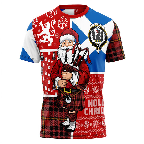 MacIan Ancient Clan Badge Tartan T-Shirt Scotland Christmas Santa