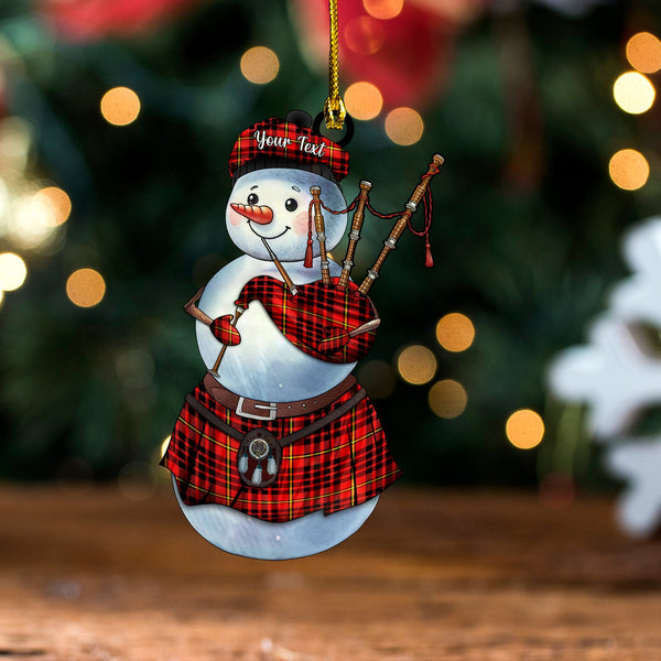 MacIan Modern Clan Badge Tartan Wood Acrylic Ornament Snowman Bagpipe Personalized