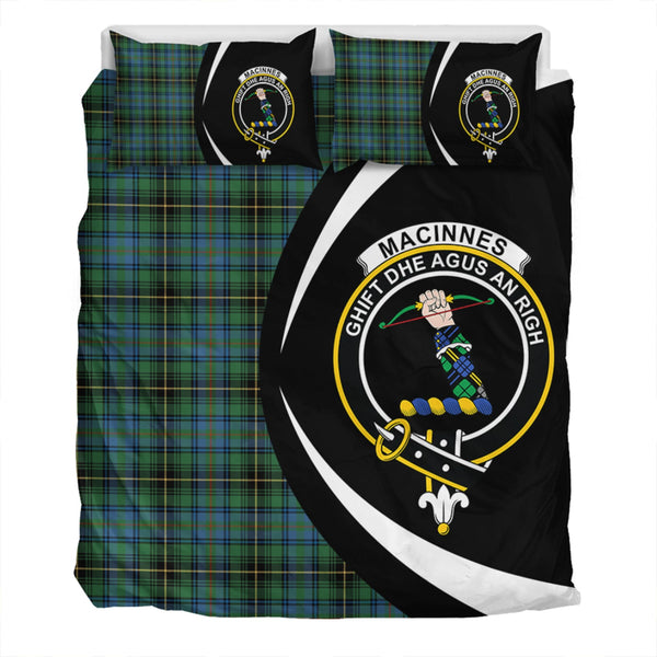 MacInnes Ancient Clan Badge Tartan Bedding Set Circle Style