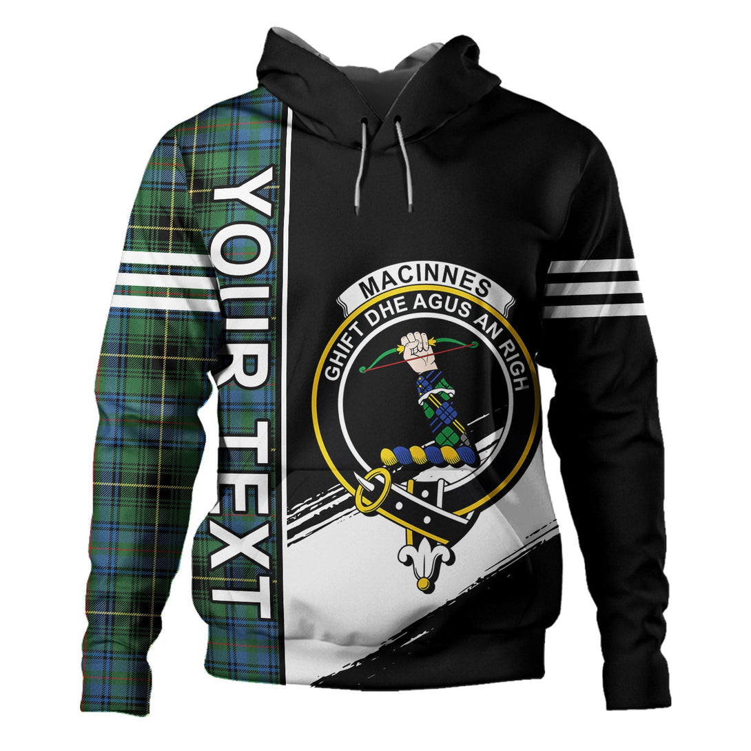 MacInnes Ancient Clan Badge Tartan Hoodie Quarter Style Personalized