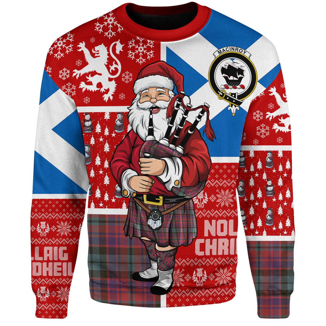 MacInroy Weathered Clan Badge Tartan Sweatshirt Scotland Christmas Santa