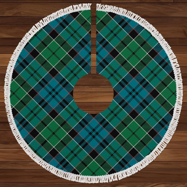 MacIsaac Ancient Clan Badge Tartan Christmas Tree Skirt