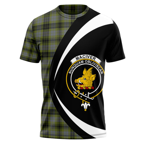 MacIver Modern Clan Badge Tartan T-Shirt Circle Style Personalized